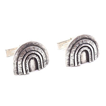 Load image into Gallery viewer, Sterling Silver Rainbow Cufflinks | Handcrafted Jewelry by 4byKaren.com
