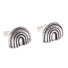Load image into Gallery viewer, Sterling Silver Rainbow Cufflinks | Handcrafted Jewelry by 4byKaren.com