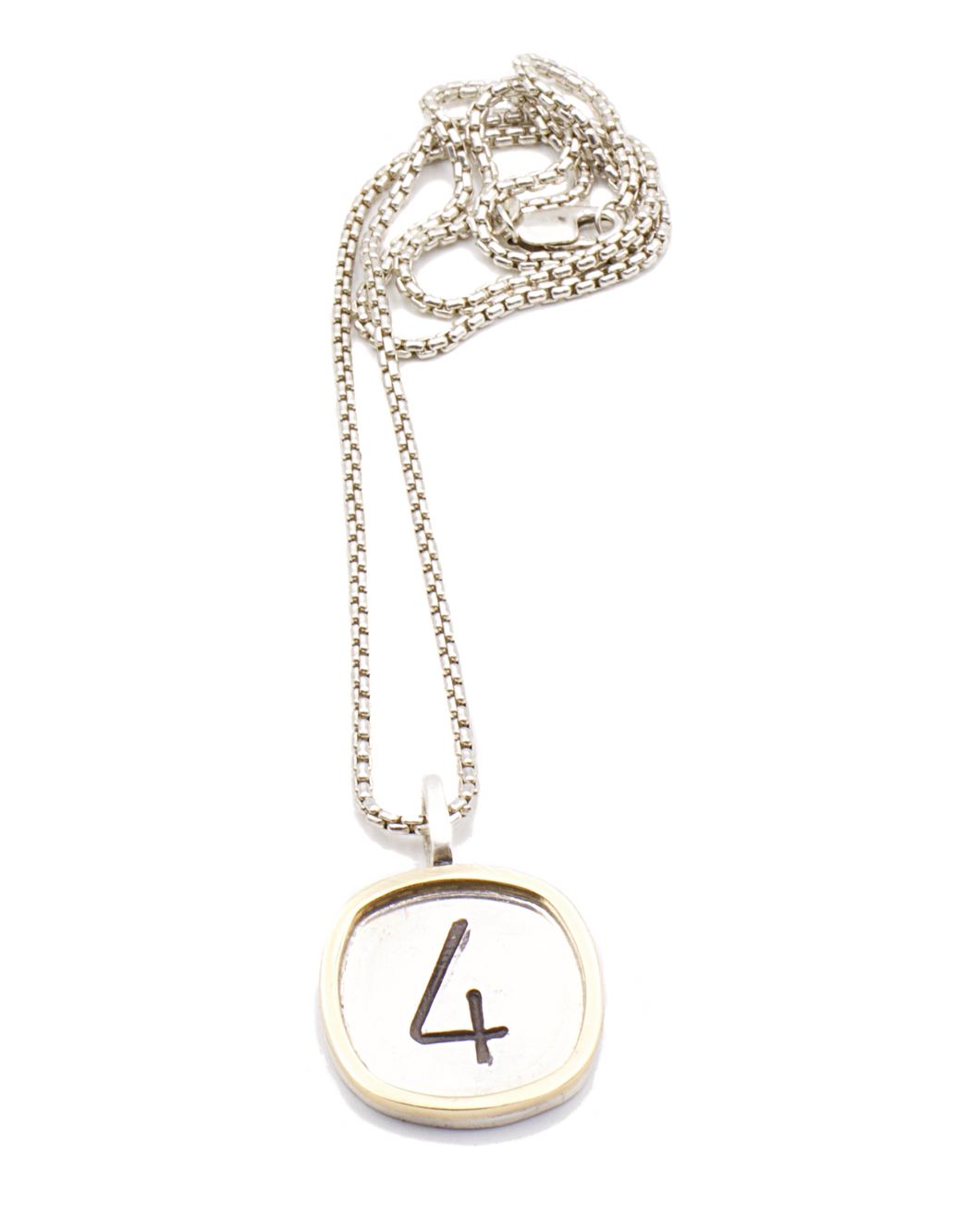 Sterling Silver and Gold Numbers Necklace | Handcrafted Jewelry by 4byKaren.com