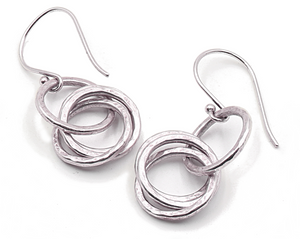 Single-Double Sterling Silver Gold Earrings | Handcrafted Jewelry by 4byKaren.com