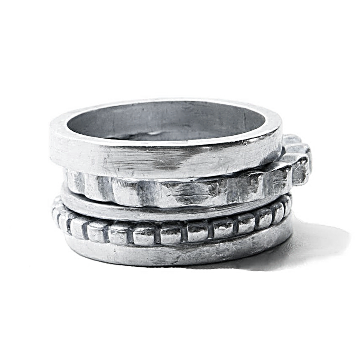 14k Gold & Sterling Silver Stacked Rings | Handcrafted