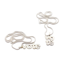 Load image into Gallery viewer, Vote Sterling Silver Necklace | Handcrafted Jewelry by 4byKaren.com