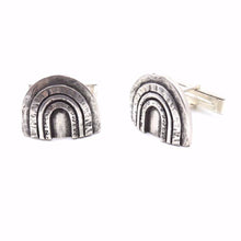 Load image into Gallery viewer, Sterling Silver Rainbow Cufflinks | Handcrafted Jewelry by 4byKaren.com
