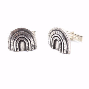 Sterling Silver Rainbow Cufflinks | Handcrafted Jewelry by 4byKaren.com