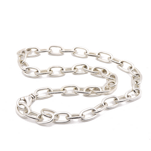 Sterling Silver Oval Chain Necklace by 4byKaren.com