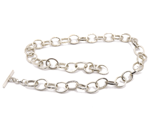 Sterling Silver Circle Chain Necklace | Handcrafted Jewelry by 4byKaren.com