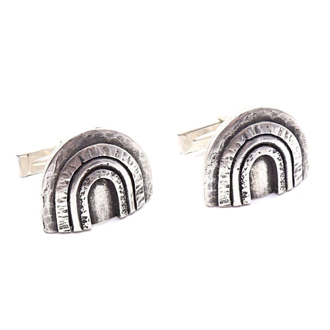 Sterling Silver Rainbow Cufflinks | Handcrafted Jewelry by 4byKaren.com