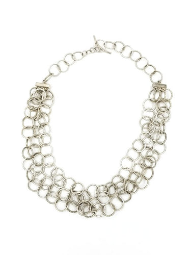 Three Strand Sterling Silver Choker Necklace | Handcrafted Jewelry by 4byKaren.com