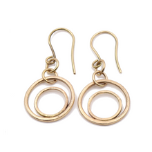 Load image into Gallery viewer, 14k Gold Double Hoop Earrings | Handcrafted Jewelry by 4byKaren.com
