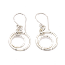 Load image into Gallery viewer, Sterling Silver Double Hoop Earrings | Handcrafted Jewelry by 4byKaren.com
