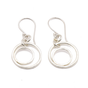 Sterling Silver Double Hoop Earrings | Handcrafted Jewelry by 4byKaren.com