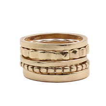 Load image into Gallery viewer, 14k Gold Stacked Ring Set | Handcrafted Jewelry by 4byKaren.com
