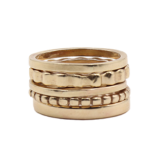 14k Gold Stacked Ring Set | Handcrafted Jewelry by 4byKaren.com