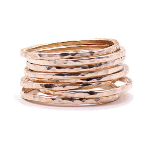 14k Gold Stack Ring Set | Handcrafted Jewelry from 4byKaren.com