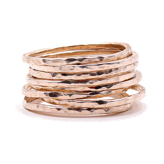 14k Gold Stack Ring Set | Handcrafted Jewelry from 4byKaren.com