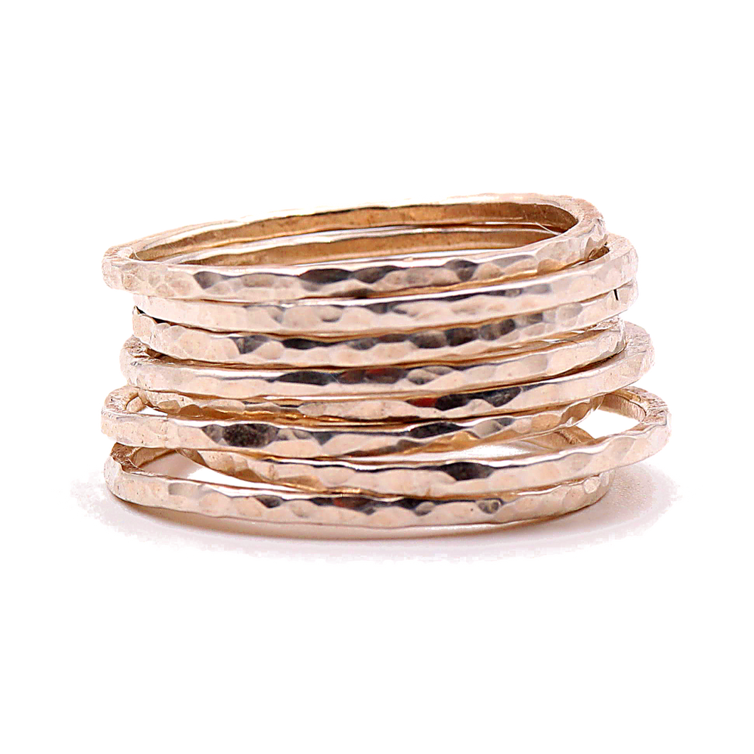 14k Gold Stack Ring Set | Handcrafted Jewelry from 4byKaren.com