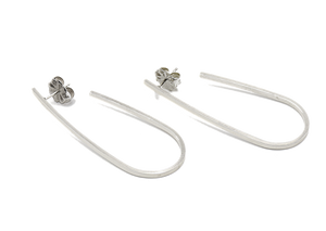Sterling Silver J-Style Earrings | Handcrafted Jewelry by 4byKaren.com