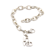 Load image into Gallery viewer, Ovals Sterling Silver LOVED Bracelet | Handcrafted Jewelry by 4byKaren.com
