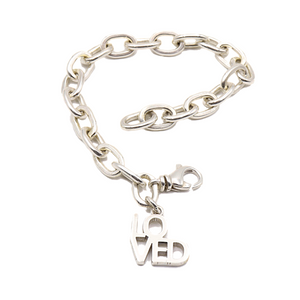 Ovals Sterling Silver LOVED Bracelet | Handcrafted Jewelry by 4byKaren.com