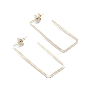 Rectangle Open Sterling Silver Earrings | Handcrafted Jewelry by 4byKaren.com
