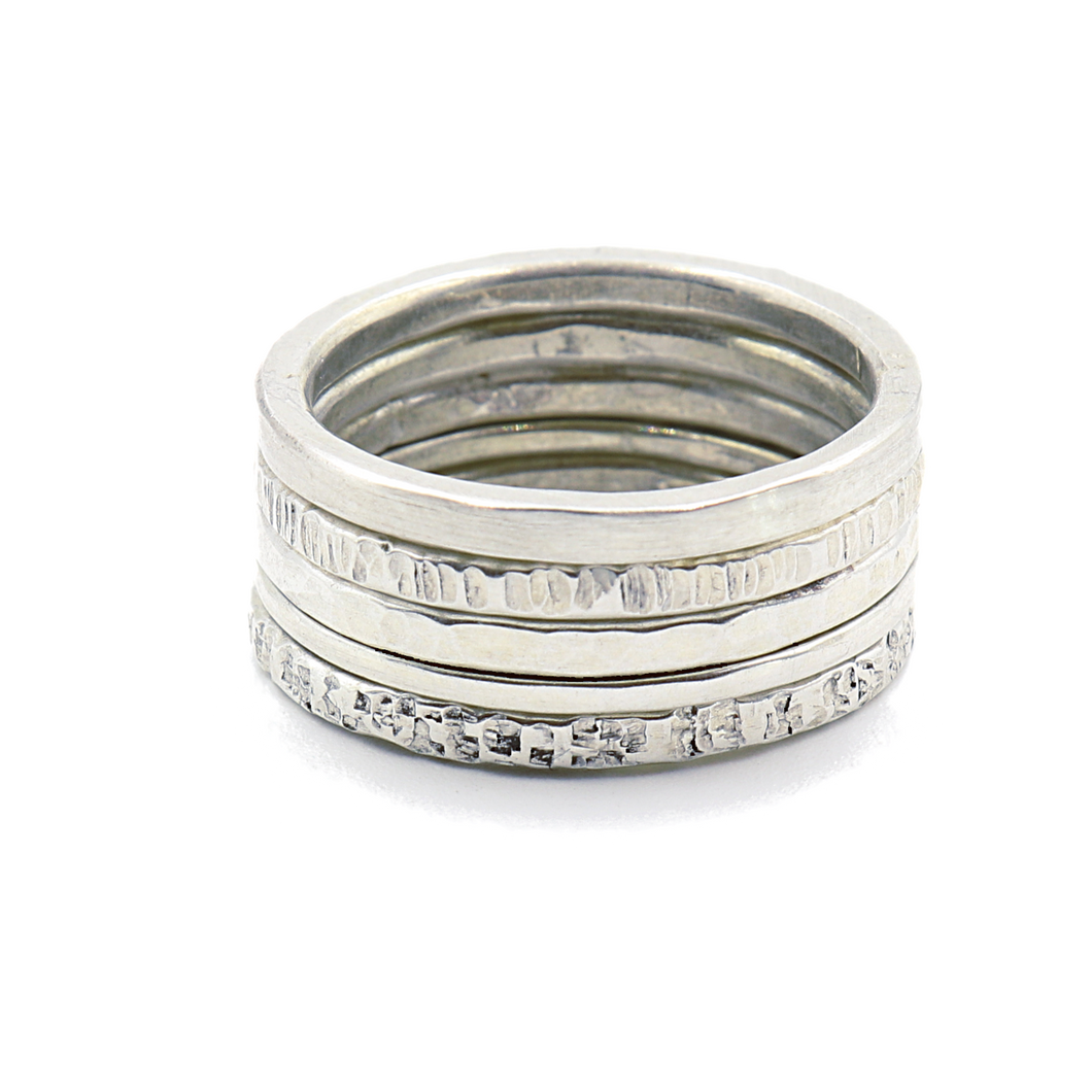 5 Stack Sterling Silver Ring Set