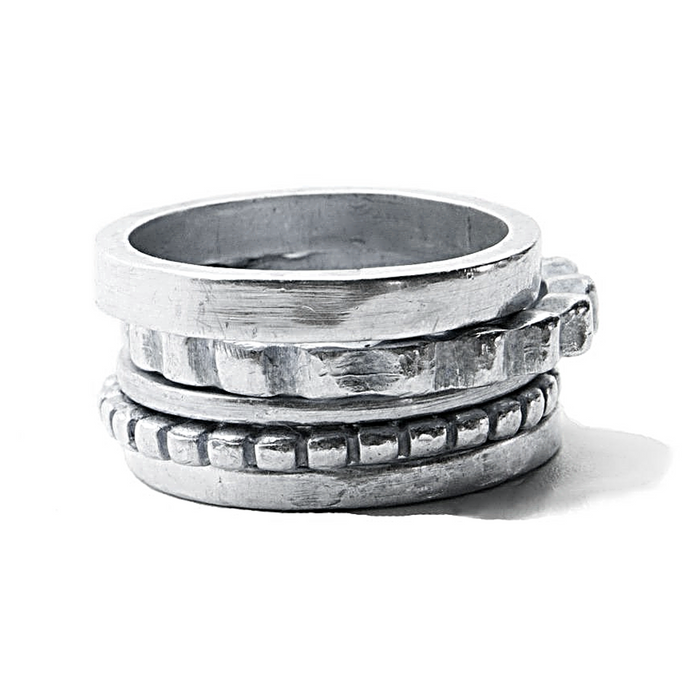 Sterling Silver Stacked Ring Set | Handcrafted Jewelry by 4byKaren.com