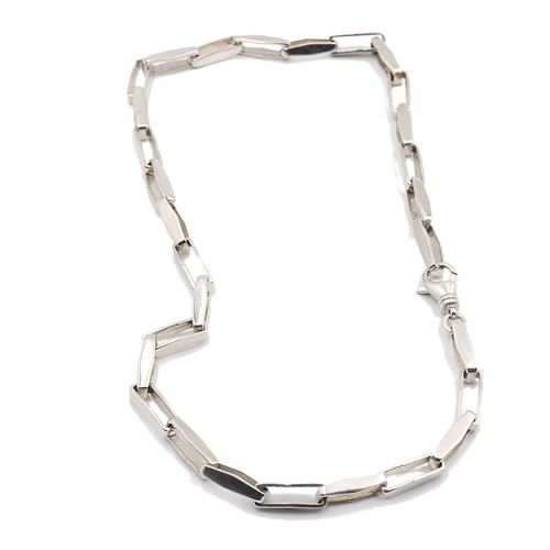 Box Rectangle Sterling Silver Necklace | Handcrafted Jewelry by 4byKaren.com